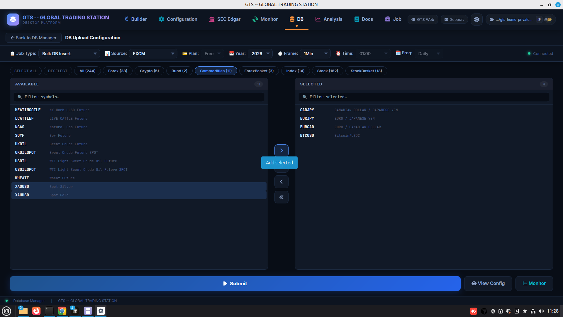 DB Upload Configuration
