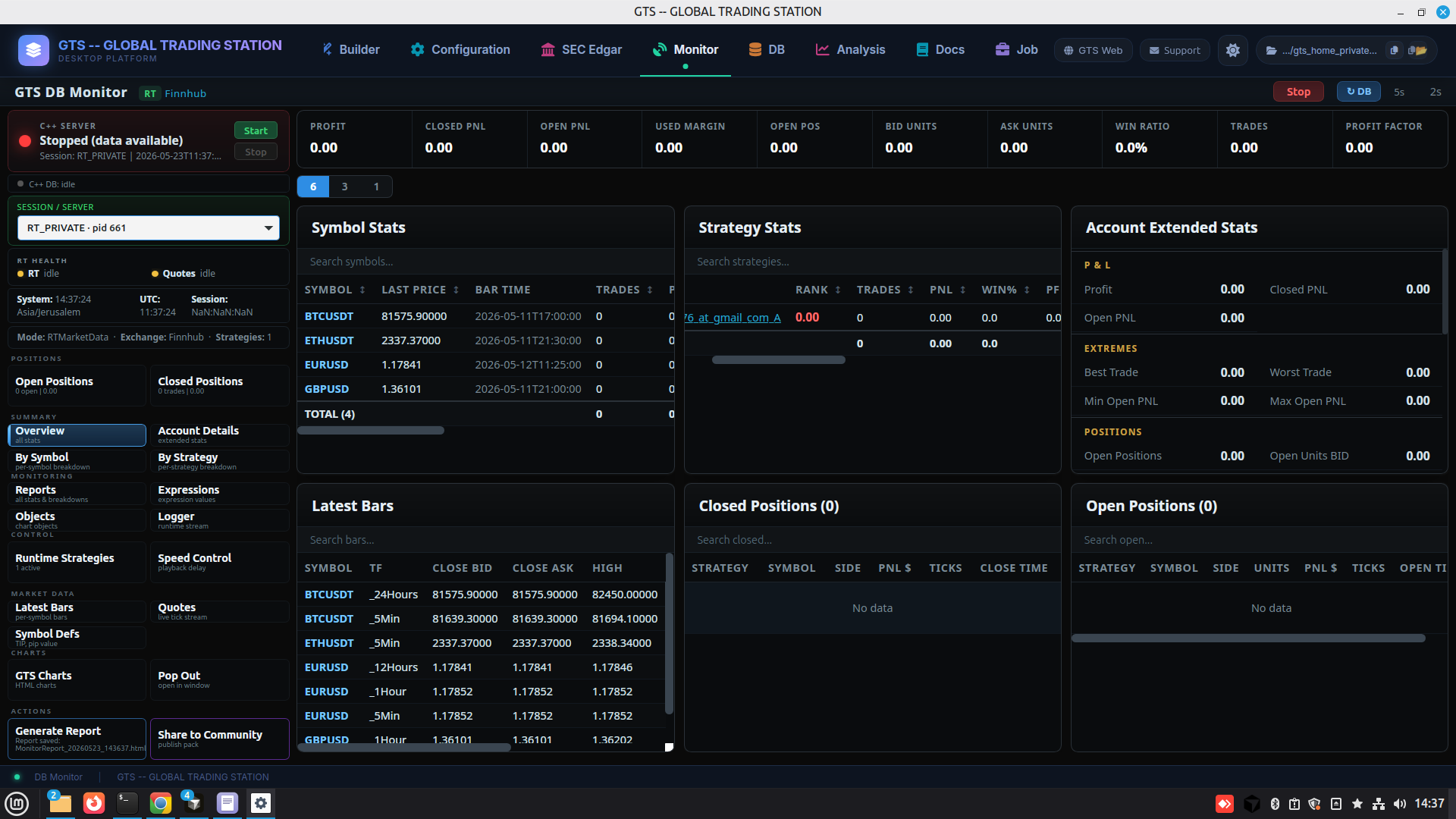 GTS Objects Monitor